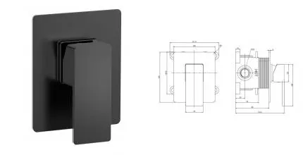 Смеситель для душа «AQUAme» Savona AQM8807MB чёрный матовый