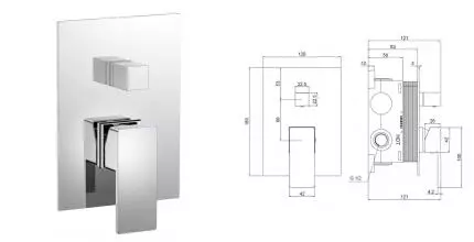 Смеситель для душа «AQUAme» Savona AQM8808CR хром