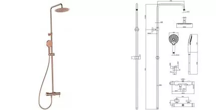 Душевая система «AQUAme» AQM8011BC шлифованная медь Душевая система «AQUAme» AQM8011BC шлифованная медь