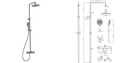 Душевая система «AQUAme» AQM8011GM оружейная сталь Душевая система «AQUAme» AQM8011GM оружейная сталь