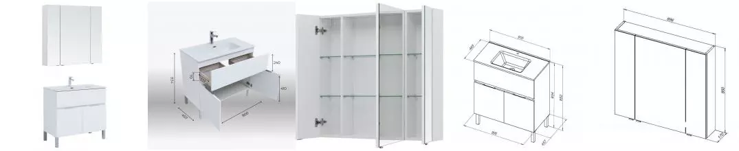 Мебель для ванной «Aquanet» Алвита new 90 белая матовая