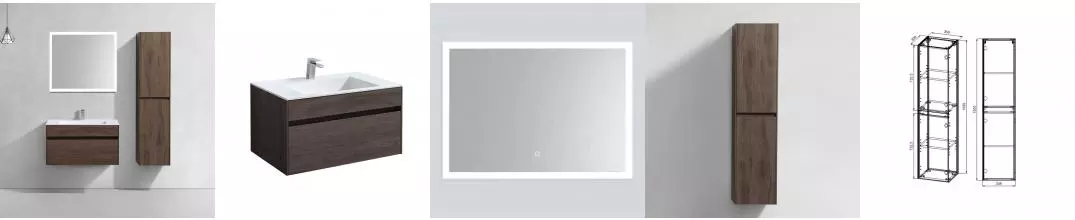 Мебель для ванной подвесная «Vincea» Chiara 80 с 1 ящиком R.Oak раковина белая