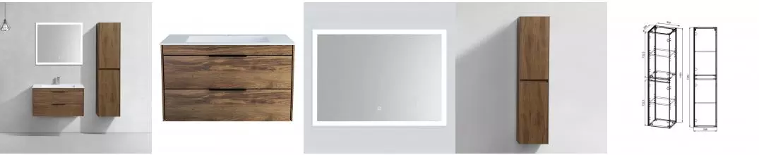 Мебель для ванной подвесная «Vincea» Chiara 2D 80 T.Oak раковина белая