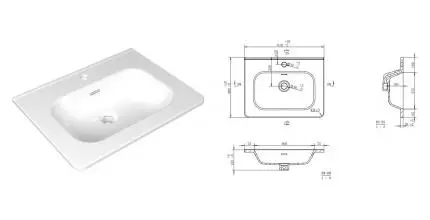 Раковина «AQUAme» Rondy 61/46 фаянсовая белая