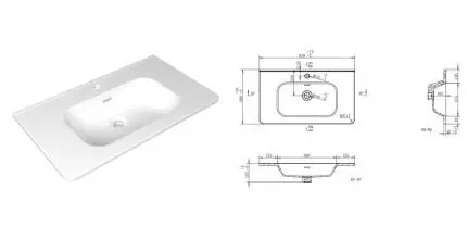 Раковина «AQUAme» Rondy 81/46 фаянсовая белая