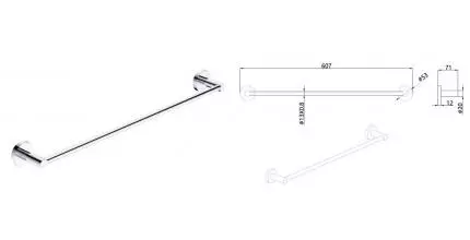 Полотенцедержатель «AQUAme» Trento AQM7204CR на стену хром