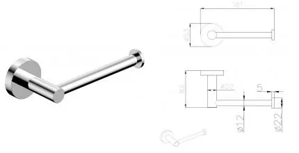 Держатель для туалетной бумаги «AQUAme» Trento AQM7208CR на стену хром