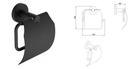 Держатель для туалетной бумаги «AQUAme» Trento AQM7210MB на стену чёрный матовый