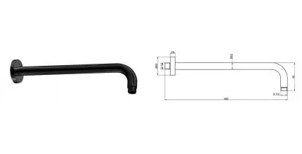 Кронштейн для верхнего душа «AQUAme» AQM8702MB 40 чёрный матовый