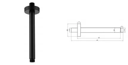 Кронштейн для верхнего душа «AQUAme» AQM8703MB 20 чёрный матовый