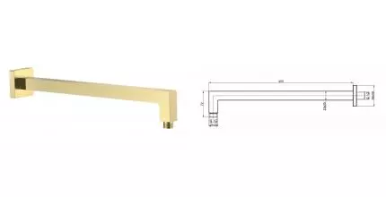 Кронштейн для верхнего душа «AQUAme» AQM8704BG 40 шлифованное золото Кронштейн для верхнего душа «AQUAme» AQM8704BG 40 шлифованное золото