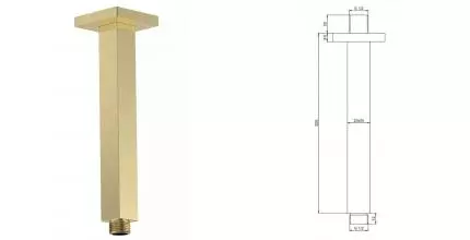 Кронштейн для верхнего душа «AQUAme» AQM8705BG 20 шлифованное золото