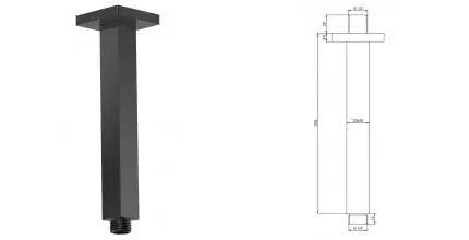Кронштейн для верхнего душа «AQUAme» AQM8705MB 20 чёрный матовый