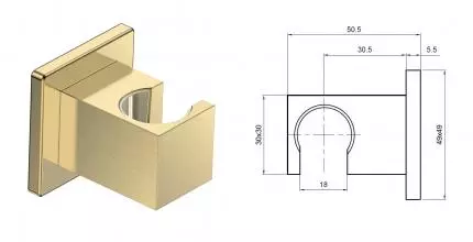 Держатель для душа «AQUAme» Savona AQM8721BG шлифованное золото Держатель для душа «AQUAme» Savona AQM8721BG шлифованное золото