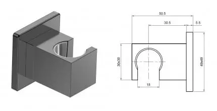 Держатель для душа «AQUAme» Savona AQM8721GM оружейная сталь Держатель для душа «AQUAme» Savona AQM8721GM оружейная сталь