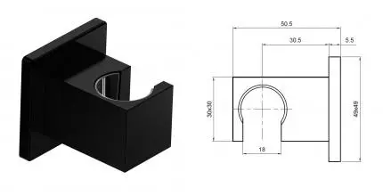Держатель для душа «AQUAme» Savona AQM8721MB чёрный матовый Держатель для душа «AQUAme» Savona AQM8721MB чёрный матовый