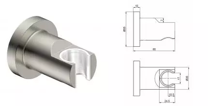 Держатель для душа «AQUAme» Siena AQM8722BN шлифованный никель Держатель для душа «AQUAme» Siena AQM8722BN шлифованный никель