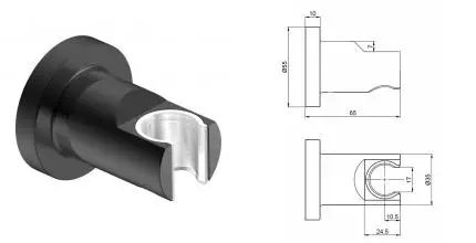 Держатель для душа «AQUAme» Siena AQM8722MB чёрный матовый Держатель для душа «AQUAme» Siena AQM8722MB чёрный матовый