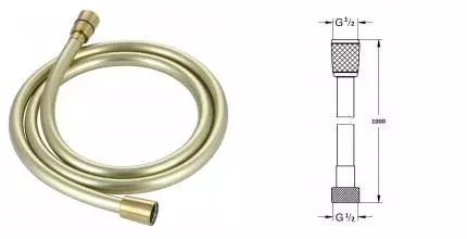 Душевой шланг «AQUAme» AQM1501BG 100 см шлифованное золото Душевой шланг «AQUAme» AQM1501BG 100 см шлифованное золото