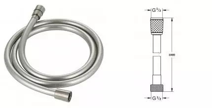 Душевой шланг «AQUAme» AQM1501BN 100 см шлифованный никель Душевой шланг «AQUAme» AQM1501BN 100 см шлифованный никель