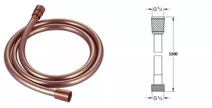 Душевой шланг «AQUAme» AQM1502BC 150 см шлифованная медь