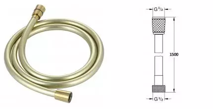 Душевой шланг «AQUAme» AQM1502BG 150 см шлифованное золото Душевой шланг «AQUAme» AQM1502BG 150 см шлифованное золото
