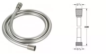 Душевой шланг «AQUAme» AQM1502BN 150 см шлифованный никель Душевой шланг «AQUAme» AQM1502BN 150 см шлифованный никель