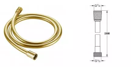 Душевой шланг «AQUAme» AQM1502GG 150 см золото Душевой шланг «AQUAme» AQM1502GG 150 см золото