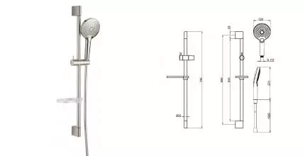Душевой гарнитур «AQUAme» AQM8101BN шлифованный никель Душевой гарнитур «AQUAme» AQM8101BN шлифованный никель