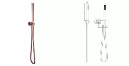 Душевой гарнитур «AQUAme» AQM8711BC шлифованная медь Душевой гарнитур «AQUAme» AQM8711BC шлифованная медь