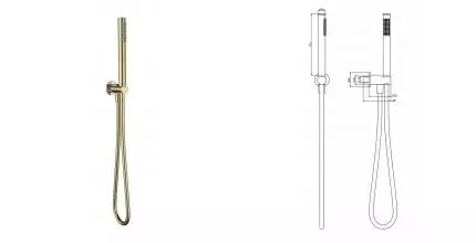 Душевой гарнитур «AQUAme» AQM8711BG шлифованное золото Душевой гарнитур «AQUAme» AQM8711BG шлифованное золото