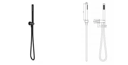 Душевой гарнитур «AQUAme» AQM8711MB чёрный матовый Душевой гарнитур «AQUAme» AQM8711MB чёрный матовый