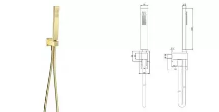 Душевой гарнитур «AQUAme» Savona AQM8712BG шлифованное золото Душевой гарнитур «AQUAme» Savona AQM8712BG шлифованное золото