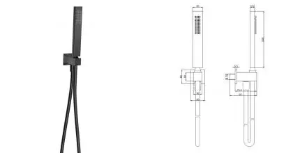 Душевой гарнитур «AQUAme» Savona AQM8712MB чёрный матовый Душевой гарнитур «AQUAme» Savona AQM8712MB чёрный матовый