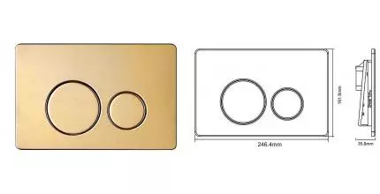 Кнопка смыва «AQUAme» AQM4111BG металл шлифованное золото