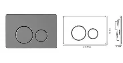 Кнопка смыва «AQUAme» AQM4111GM металл серая матовая Кнопка смыва «AQUAme» AQM4111GM металл серая матовая