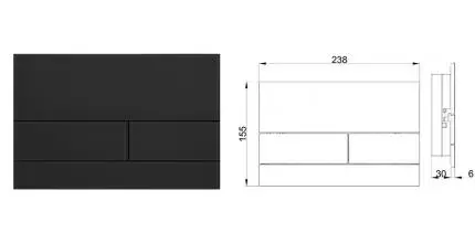 Кнопка смыва «AQUAme» AQM4116B стекло чёрная Кнопка смыва «AQUAme» AQM4116B стекло чёрная