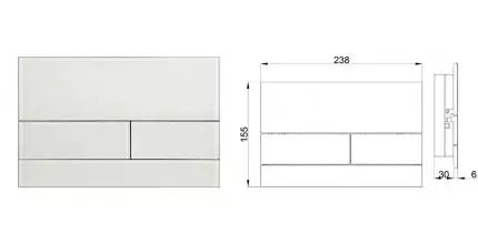 Кнопка смыва «AQUAme» AQM4116W стекло белая Кнопка смыва «AQUAme» AQM4116W стекло белая