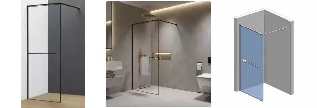 Душевая перегородка «AQUAme» AQM3720-2-10 100/200 прозрачная/чёрная матовая универсальная Душевая перегородка «AQUAme» AQM3720-2-10 100/200 прозрачная/чёрная матовая универсальная