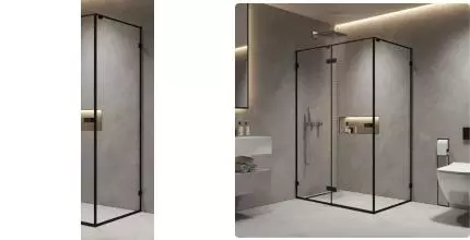 Боковая панель «AQUAme» AQM7409-2-9 90/200 прозрачная/чёрная матовая универсальная Боковая панель «AQUAme» AQM7409-2-9 90/200 прозрачная/чёрная матовая универсальная