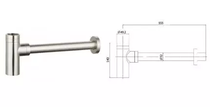 Сифон для раковины «AQUAme» AQM7010BN шлифованный никель Сифон для раковины «AQUAme» AQM7010BN шлифованный никель