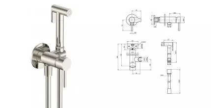 Смеситель с гигиеническим душем «AQUAme» Siena AQM6217BN шлифованный никель Смеситель с гигиеническим душем «AQUAme» Siena AQM6217BN шлифованный никель