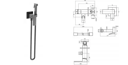 Смеситель с гигиеническим душем «AQUAme» Savona AQM6817GM оружейная сталь Смеситель с гигиеническим душем «AQUAme» Savona AQM6817GM оружейная сталь