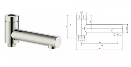Излив к смесителю «AQUAme» AQM8301BN шлифованный никель Излив к смесителю «AQUAme» AQM8301BN шлифованный никель