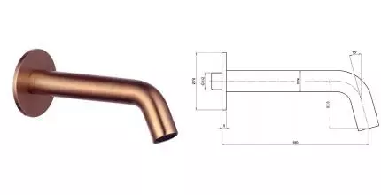 Излив к смесителю «AQUAme» AQM8302BC 18 шлифованная медь Излив к смесителю «AQUAme» AQM8302BC 18 шлифованная медь