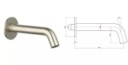 Излив к смесителю «AQUAme» AQM8302BN 18 шлифованный никель Излив к смесителю «AQUAme» AQM8302BN 18 шлифованный никель