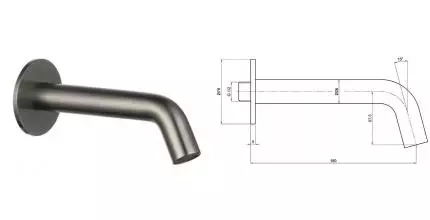 Излив к смесителю «AQUAme» AQM8302GM 18 оружейная сталь Излив к смесителю «AQUAme» AQM8302GM 18 оружейная сталь