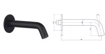 Излив к смесителю «AQUAme» AQM8302MB 18 чёрный матовый