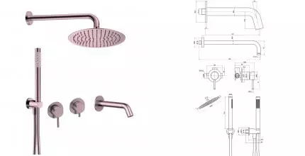 Душевая система «AQUAme» AQM8408BC шлифованная медь Душевая система «AQUAme» AQM8408BC шлифованная медь