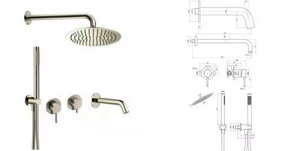 Душевая система «AQUAme» AQM8408BN шлифованный никель Душевая система «AQUAme» AQM8408BN шлифованный никель